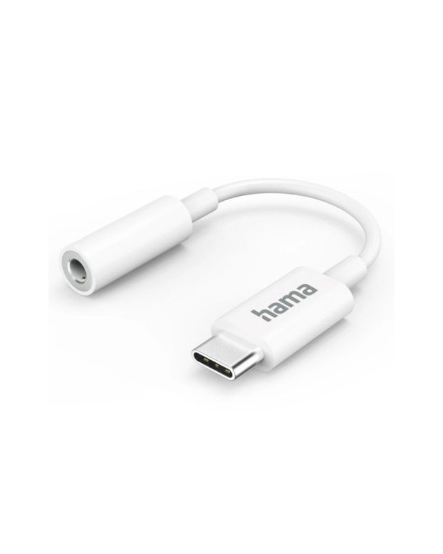Hama USB Type-C Male to 3.5mm Jack Female Adapter, White