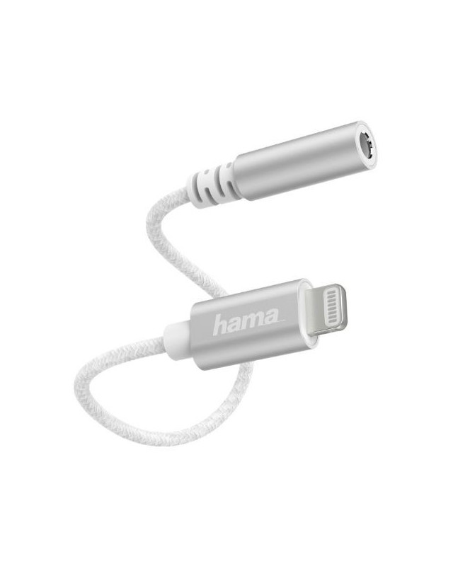 Hama Lightning Male to 3.5mm Jack Female Cable, Ultra-Thin & Flexible Cable, MFI Certified