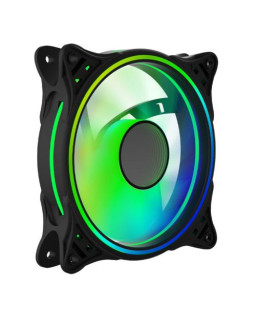 Vida Infinity01 12cm ARGB Dual Ring PWM Case Fan, Hydraulic Bearing, Infinity Mirror Effect, 500-1500 RPM, Black