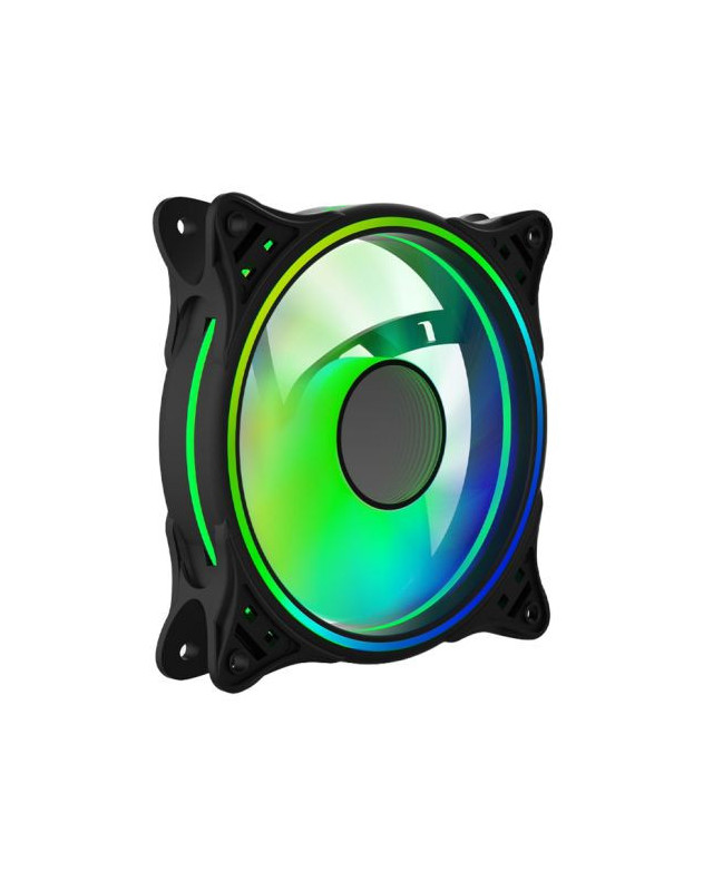 Vida Infinity01 12cm ARGB Dual Ring PWM Case Fan, Hydraulic Bearing, Infinity Mirror Effect, 500-1500 RPM, Black