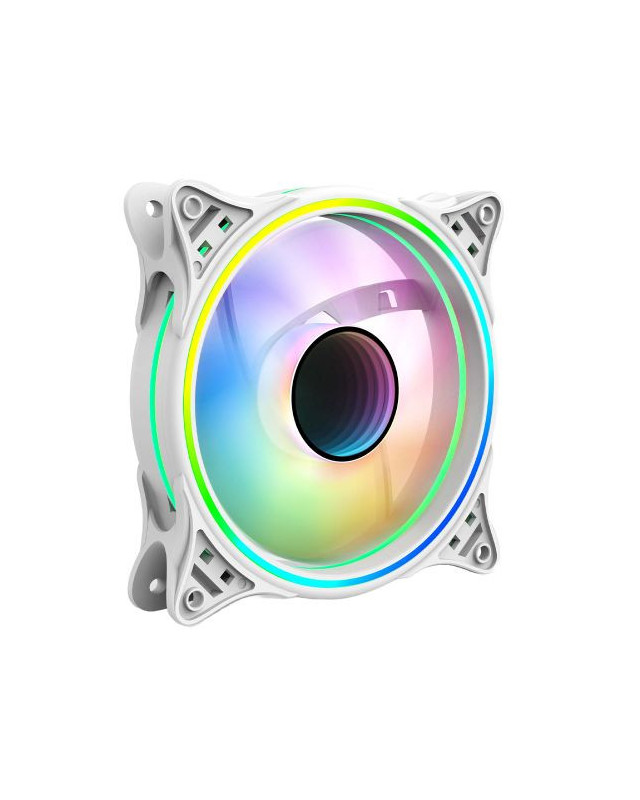 Vida Infinity01 12cm ARGB Dual Ring PWM Case Fan, Hydraulic Bearing, Infinity Mirror Effect, 500-1500 RPM, White