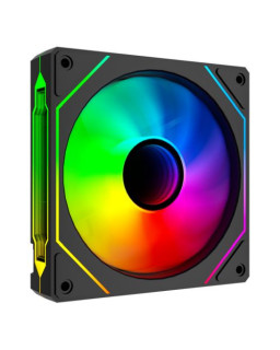 Vida Infinity02 Reverse Blade12cm ARGB PWM Case Fan, Hydraulic Bearing, Infinity Mirror Effect on Centre & Sides, 800-1800 RPM, Black