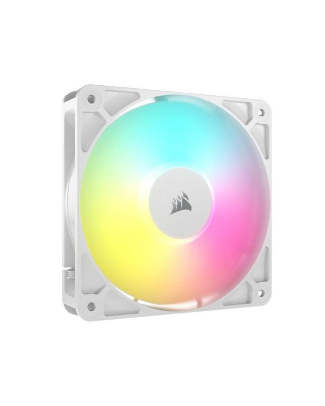 Corsair RS120 ARGB PWM 12cm Case Fan, Magnetic Dome Bearing, Daisy-Chain 4-Pin, 2100 RPM, AirGuide Tech, White