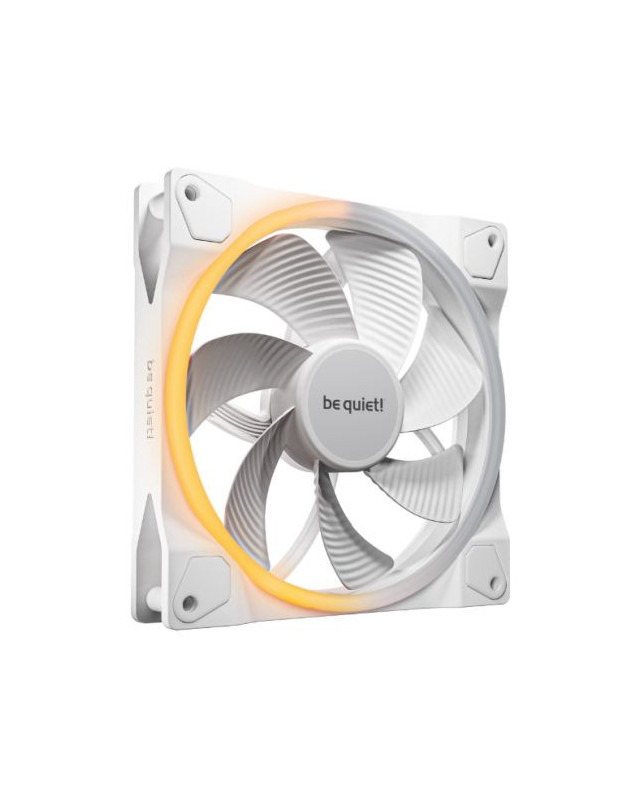 Be Quiet! (BL135) Light Wings 14cm PWM Reverse Blade ARGB Case Fan, Rifle Bearing, 20 LEDs, Front & Rear Lighting, Daisy-Chain, Up to 1300 RPM, White
