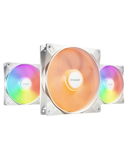 Be Quiet! (BL128) Light Wings LX 14cm PWM ARGB Case Fans (3 Pack), Rifle Bearing, Impeller w/ 16 LEDs, Daisy-Chain, Up to 1200 RPM, White