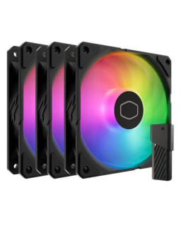 Cooler Master SickleFlow Edge 120 ARGB 12cm PWM Case Fans (3 Pack), Up to 2500 RPM, Loop Dynamic Bearing, LED Controller, Black