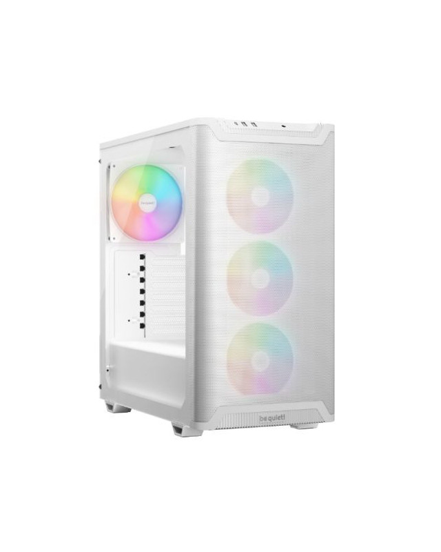 Be Quiet! Pure Base 501 LX Gaming Case w/ Glass Side, ATX, Compact Design, 4x ARGB Fans, ARGB Controller & Hub, High Airflow, USB-C, White