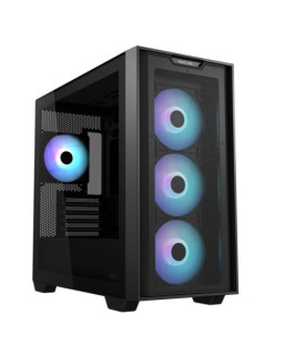 Asus A21 Plus ARGB Gaming Case w/ Glass Window, Micro ATX, 4x ARGB Fans, 380mm GPU & 360mm Radiator Support, Asus BTF Compatible, Black