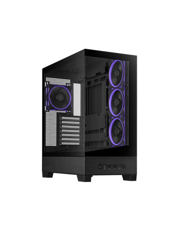 Asus A31 Plus ARGB Gaming Case w/ Front & Side Glass Windows, ATX, 4x ARGB Fans, USB-C, Angled Base, Asus BTF Compatible, Black