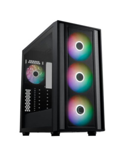 Cooler Master MasterBox 600 Gaming Case w/ Glass Side, E-ATX, 4x ARGB Fans, ARGB Fan Hub, FineMesh Front, USB-C, Asus BTF Compatible, Black
