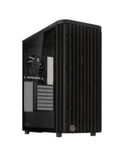 Asus ProArt PA401 Wood TG Gaming Case w/ Glass Panel, ATX, Front Grill, 2x 16cm Fans, PWM Fan Hub, USB-C 20Gps, Black
