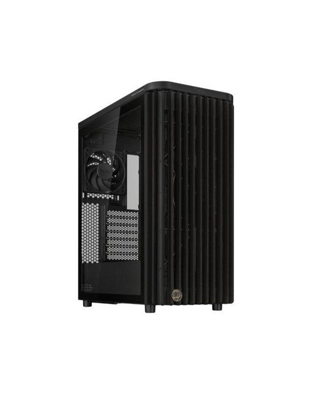Asus ProArt PA401 Wood TG Gaming Case w/ Glass Panel, ATX, Front Grill, 2x 16cm Fans, PWM Fan Hub, USB-C 20Gps, Black