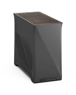 Fractal Design Era 2 ITX (Charcoal Grey) Compact Case w/ Walnut Top, Mini ITX, Requires SFX/SFX-L PSU, 2 Fans, 3-Slot GPU & 280mm Radiator Support, USB-C