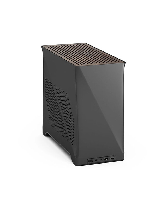 Fractal Design Era 2 ITX (Charcoal Grey) Compact Case w/ Walnut Top, Mini ITX, Requires SFX/SFX-L PSU, 2 Fans, 3-Slot GPU & 280mm Radiator Support, USB-C