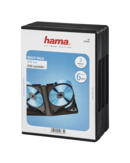Hama 3x 6 DVD/Blu-Ray Jewel Cases, 6 Discs per case, Black