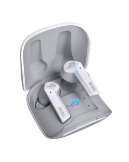 Asus ROG Cetra True Wireless Earphones, Active Noise Cancellation, Ambient Mode, Charging Case, Water Resistant, Touch Controls, LED Lighting, Moonlight White