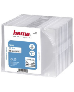 Hama CD/DVD/Blu-Ray Slim Jewel Cases x25, Transparent