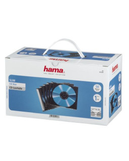 Hama CD/DVD/Blu-Ray Slim Jewel Cases x50, Transparent/Black