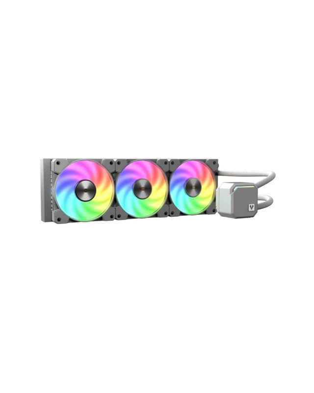 Vida TriFrost 360mm ARGB Liquid CPU Cooler, 3x ARGB PWM Fans, ARGB CPU Block, 300W TDP, White