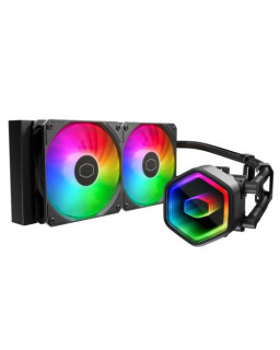 Cooler Master MasterLiquid 240 Core II 240mm ARGB Liquid CPU Cooler, Dual Chamber Pump w/ Infinity Mirror, Black
