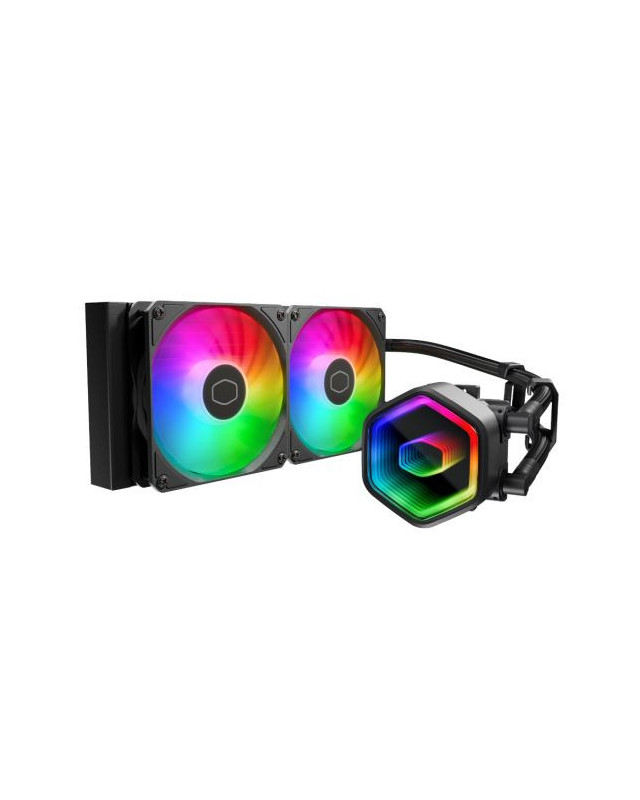 Cooler Master MasterLiquid 240 Core II 240mm ARGB Liquid CPU Cooler, Dual Chamber Pump w/ Infinity Mirror, Black