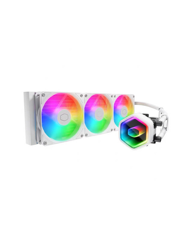 Cooler Master MasterLiquid 360 Core II 360mm ARGB Liquid CPU Cooler, Dual Chamber Pump w/ Infinity Mirror, White