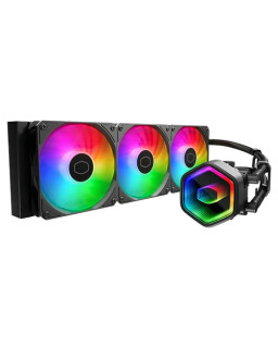 Cooler Master MasterLiquid 360 Core II 360mm ARGB Liquid CPU Cooler, Dual Chamber Pump w/ Infinity Mirror, Black