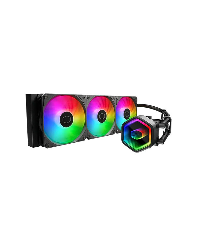 Cooler Master MasterLiquid 360 Core II 360mm ARGB Liquid CPU Cooler, Dual Chamber Pump w/ Infinity Mirror, Black