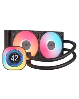 Corsair iCUE LINK TITAN 240 RX LCD RGB Liquid CPU Cooler, RX120 RGB Magnetic Dome Fans, Personalised LCD Screen, iCUE LINK Hub Included, Black