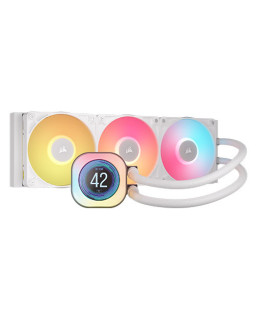 Corsair iCUE LINK TITAN 360 RX LCD RGB Liquid CPU Cooler, RX120 RGB Magnetic Dome Fans, Personalised LCD Screen, iCUE LINK Hub Included, White