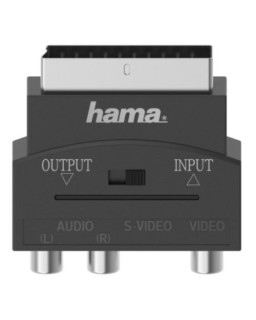 Hama Video Adapter - Scart Male to S-VHS Socket / 3x RCA Sockets, IN/OUT Switch