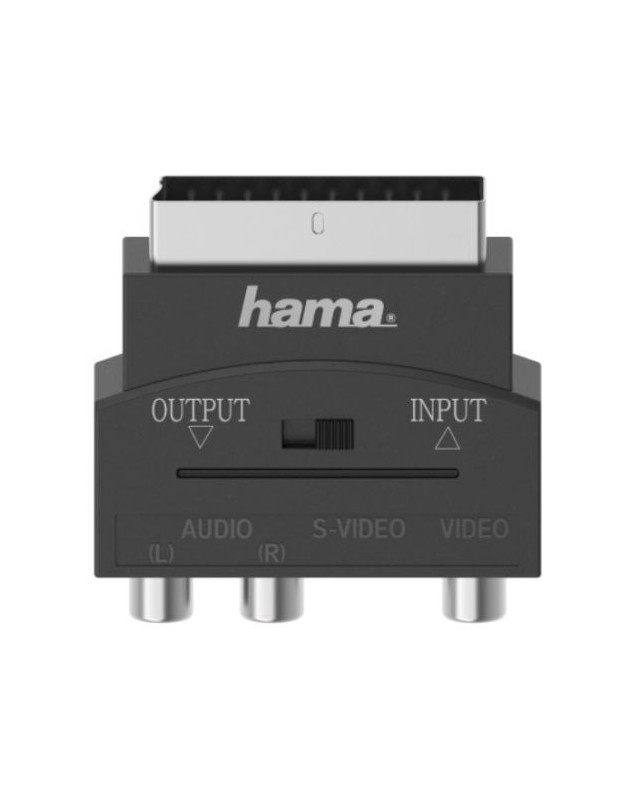 Hama Video Adapter - Scart Male to S-VHS Socket / 3x RCA Sockets, IN/OUT Switch