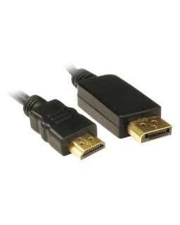 Jedel DisplayPort Male to HDMI Male Converter Cable, 1.8 Metres, Black