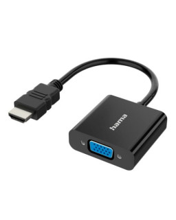 Hama HDMI Male to VGA Female Converter Cable with Audio 3.5mm Jack, 15cm, Black, *Eco-Friendly Packaging*