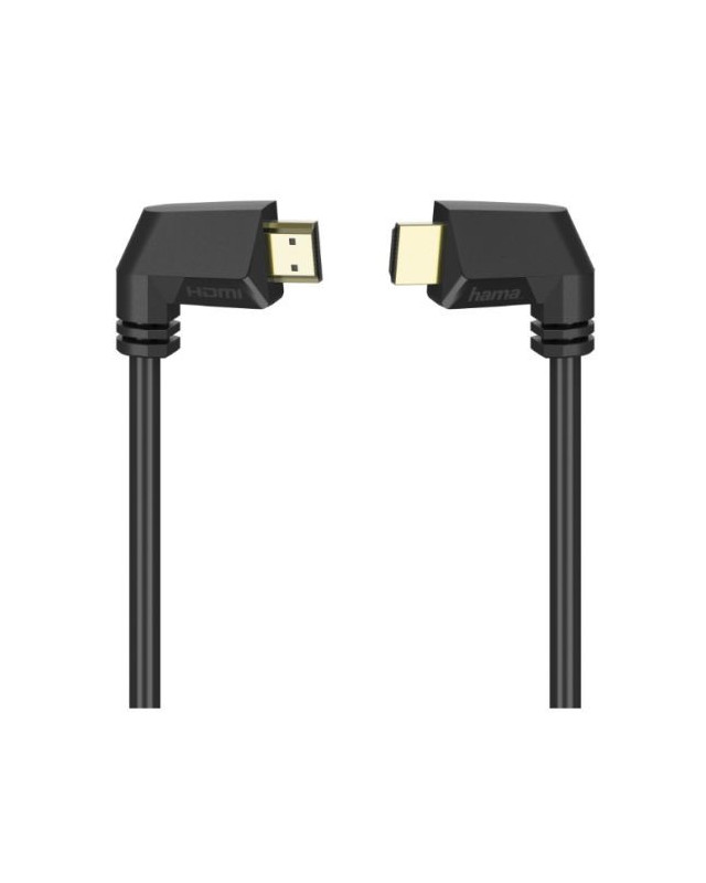 Hama High Speed 90° HDMI Cable, Ultra-HD 4K, Ethernet, Gold-Plated, 1.5 Metre