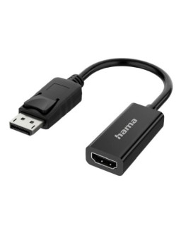 Hama DisplayPort Male to HDMI Female Converter, Ultra-HD 4K, Black, *Eco-Friendly Packaging*
