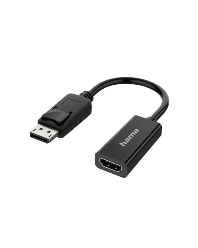 Hama DisplayPort Male to HDMI Female Converter, Ultra-HD 4K, Black, *Eco-Friendly Packaging*