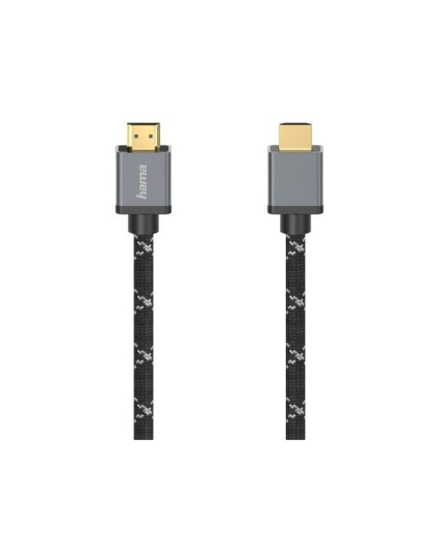 Hama Ultra High Speed HDMI Cable, Ultra-HD 8K, Gold-Plated, Braided Sheath, 2 Metre