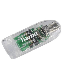 Hama External 8-in-1 USB 2.0 Card Reader, SD/microSD, Transparent, USB Powered
