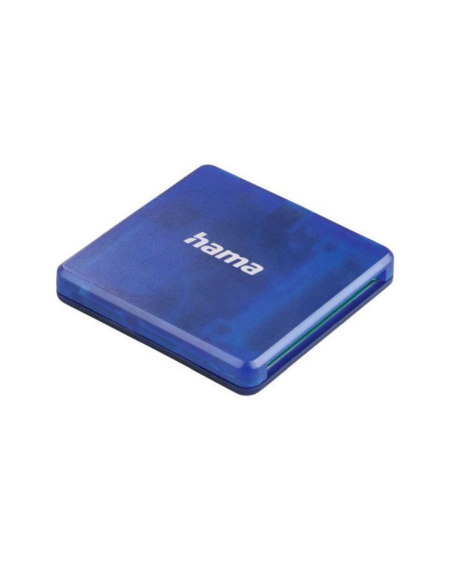 Hama External USB 2.0 Multi-Card Reader, SD/microSD/CF, Blue, USB Powered