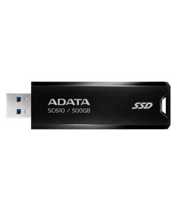 Adata SC610 500GB Pocket Size External SSD, USB 3.2 Gen2 Type-A, Capless Retractable Design, Key Ring