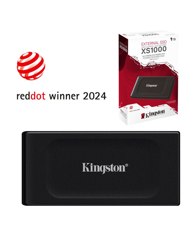 Kingston XS1000 1TB Pocket Size External SSD, USB 3.2 Gen2 Type-A, Black