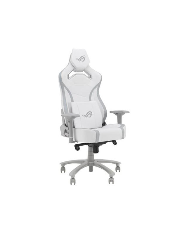 Asus ROG Chariot X Core (Wide) Gaming Chair, Racing-Car Style, Premium PU Leather, Memory-Foam Lumbar, 4D Armrests, 155° Recline,  Tilt & Class 4 Gas Lift, White