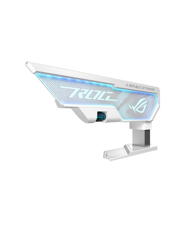 Asus ROG Herculx Graphics Card Holder, 3D ARGB Lightning, Stand Design, Supports Height of 72-128mm, Magnetic Spirit Level, White