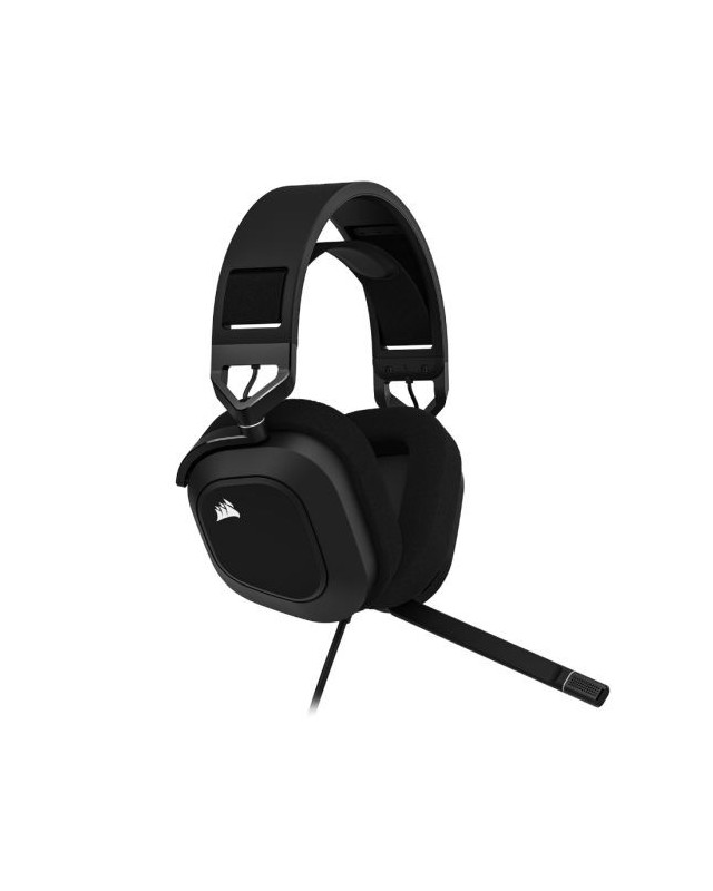 Corsair HS80 RGB Wired Gaming Headset, USB, 7.1 Surround, Flip-To-Mute Mic, Broadcast-Grade Mic, RGB Logo, Carbon