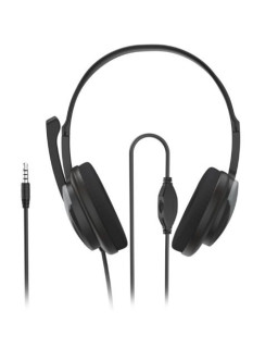 Hama (HS-P100 V2) Ultra-lightweight Headset, 3.5mm Jack, Y-adapter, Padded Ear Pads, Inline Controls