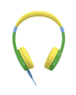Hama (Kids Guard) Childrens Headset, Volume Limiter, Microphone, Flexible Headband, Inline Controls, Green/Yellow
