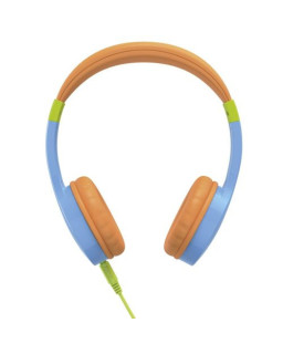 Hama (Kids Guard) Childrens Headset, Volume Limiter, Microphone, Flexible Headband, Inline Controls, Blue/Orange