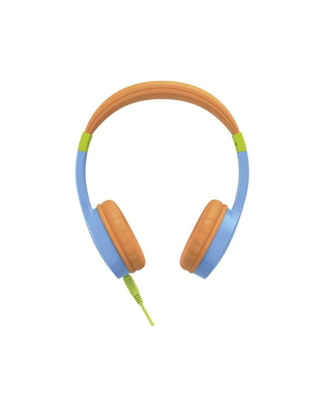 Hama (Kids Guard) Childrens Headset, Volume Limiter, Microphone, Flexible Headband, Inline Controls, Blue/Orange