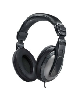 Hama (Shell) Headphones, 3.5mm Jack (6.35mm Adapter), 40mm Drivers, 2m Cable, Padded Headband, Black/Dark Grey